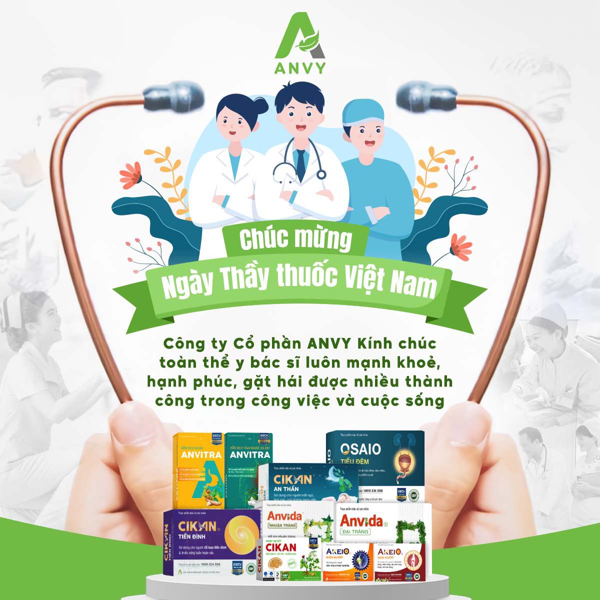 Công ty Cổ phần Anvy chúc mừng Ngày Thầy Thuốc Việt Nam 27/2