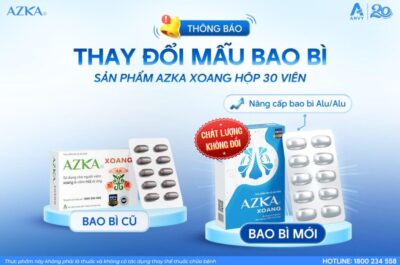 Thông báo thay đổi bao bì sản phẩm Azka xoang 30 viên